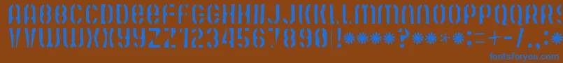 Mute Fruit Skimpy Krash-Schriftart – Blaue Schriften auf braunem Hintergrund