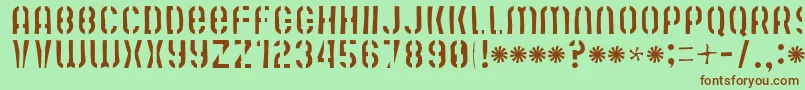 Mute Fruit Skimpy Krash Font – Brown Fonts on Green Background