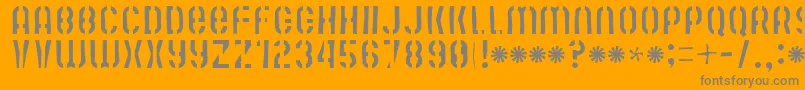 Mute Fruit Skimpy Krash-Schriftart – Graue Schriften auf orangefarbenem Hintergrund