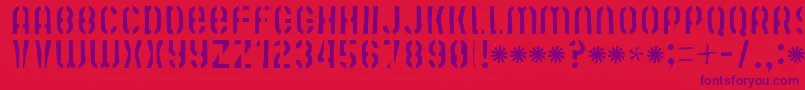 Mute Fruit Skimpy Krash-Schriftart – Violette Schriften auf rotem Hintergrund