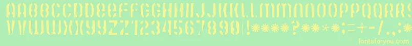 Mute Fruit Skimpy Krash Font – Yellow Fonts on Green Background