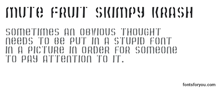 Przegląd czcionki Mute Fruit Skimpy Krash