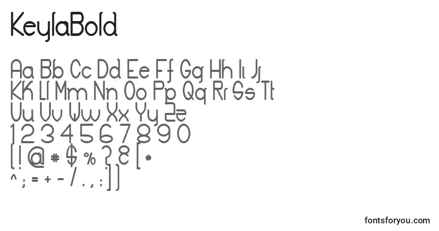 A fonte KeylaBold (84765) – alfabeto, números, caracteres especiais