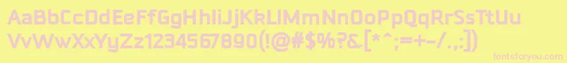 DowntempoBold-fontti – vaaleanpunaiset fontit keltaisella taustalla