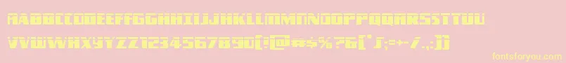 Typhoonlaser-Schriftart – Gelbe Schriften auf rosa Hintergrund