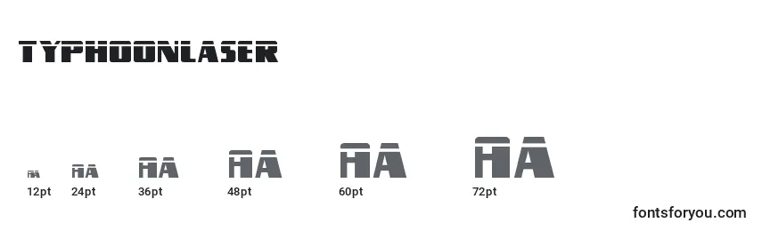 Размеры шрифта Typhoonlaser