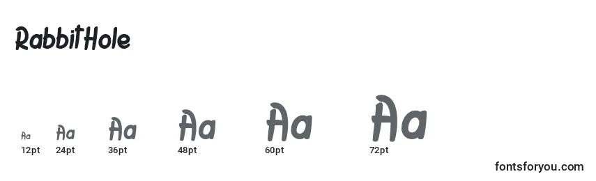 RabbitHole Font Sizes