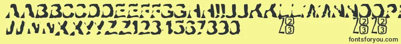 Zone23Ayahuasca Font – Black Fonts on Yellow Background
