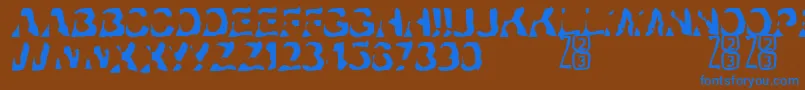 Zone23Ayahuasca Font – Blue Fonts on Brown Background
