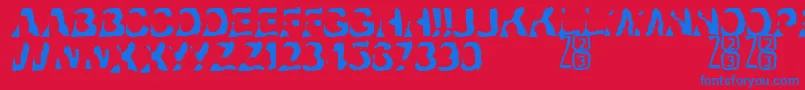 Zone23Ayahuasca Font – Blue Fonts on Red Background