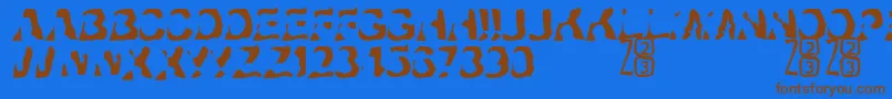Zone23Ayahuasca Font – Brown Fonts on Blue Background