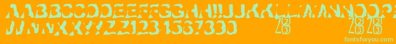 Zone23Ayahuasca Font – Green Fonts on Orange Background