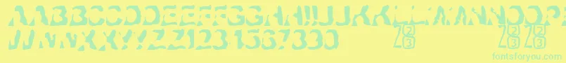 Zone23Ayahuasca Font – Green Fonts on Yellow Background