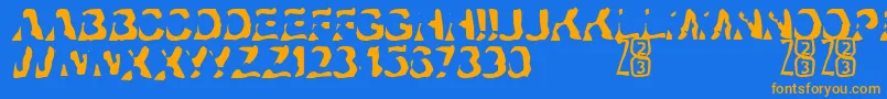 Zone23Ayahuasca Font – Orange Fonts on Blue Background