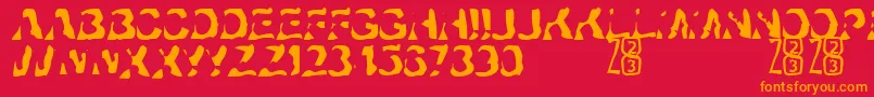 Zone23Ayahuasca Font – Orange Fonts on Red Background