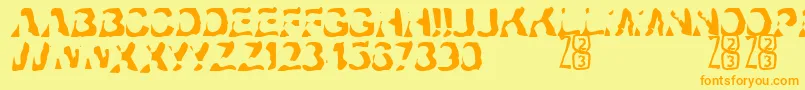Zone23Ayahuasca Font – Orange Fonts on Yellow Background