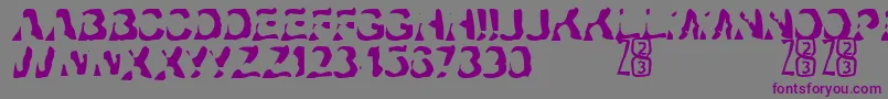 フォントZone23Ayahuasca – 紫色のフォント、灰色の背景