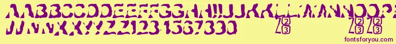 Zone23Ayahuasca Font – Purple Fonts on Yellow Background