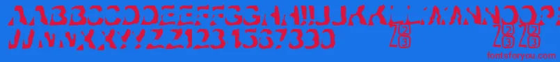 Zone23Ayahuasca Font – Red Fonts on Blue Background