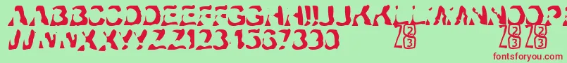 Zone23Ayahuasca Font – Red Fonts on Green Background