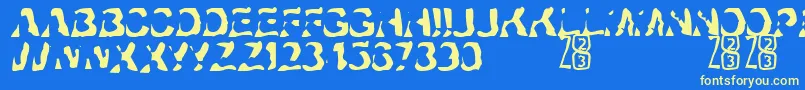Zone23Ayahuasca Font – Yellow Fonts on Blue Background