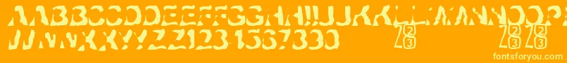 Zone23Ayahuasca Font – Yellow Fonts on Orange Background