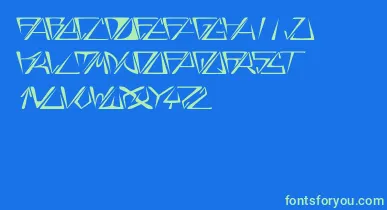 GloryItalic font – Green Fonts On Blue Background