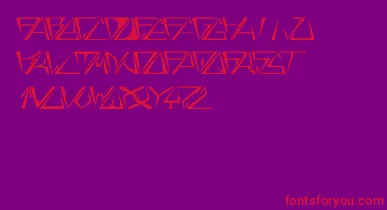 GloryItalic font – Red Fonts On Purple Background