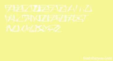 GloryItalic font – White Fonts On Yellow Background