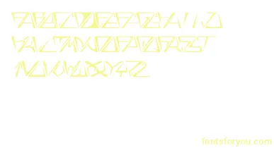 GloryItalic font – Yellow Fonts On White Background