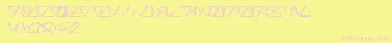 フォントGloryItalic – ピンクのフォント、黄色の背景