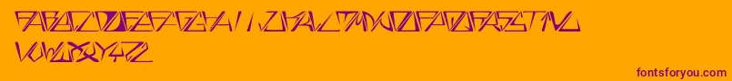 GloryItalic-fontti – violetit fontit oranssilla taustalla
