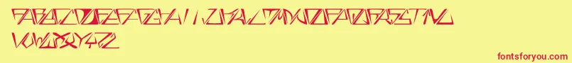 GloryItalic Font – Red Fonts on Yellow Background