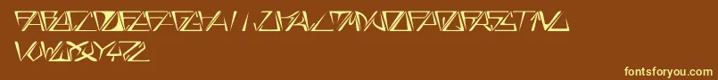 GloryItalic-fontti – keltaiset fontit ruskealla taustalla