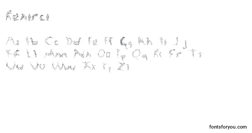 Schriftart Renisci – Alphabet, Zahlen, spezielle Symbole