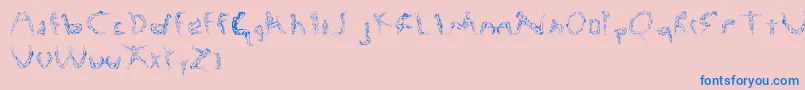 Renisci Font – Blue Fonts on Pink Background