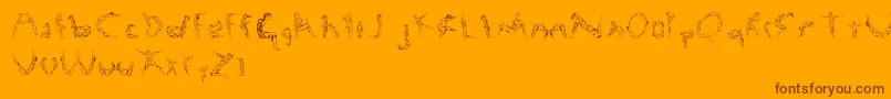 Renisci Font – Brown Fonts on Orange Background