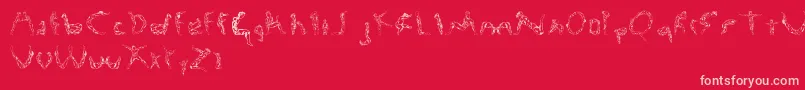 Renisci Font – Pink Fonts on Red Background