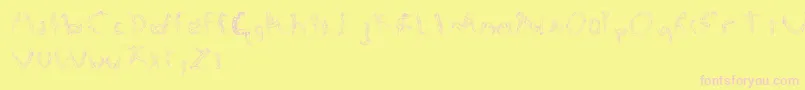Renisci-fontti – vaaleanpunaiset fontit keltaisella taustalla