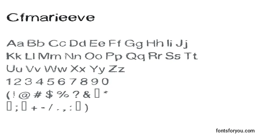 A fonte Cfmarieeve – alfabeto, números, caracteres especiais