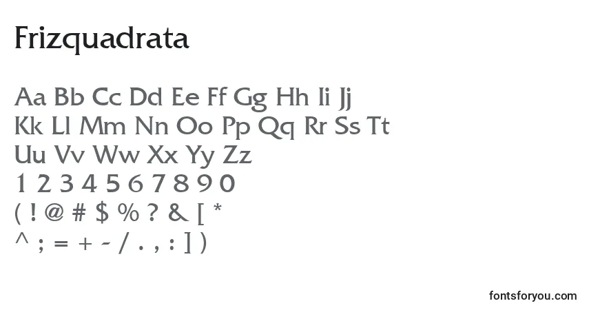 Frizquadrata Font – alphabet, numbers, special characters