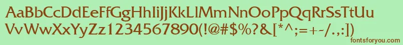 Frizquadrata Font – Brown Fonts on Green Background