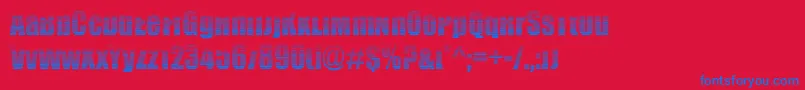 BillboardStripped Font – Blue Fonts on Red Background