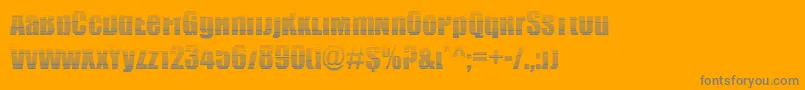 BillboardStripped-fontti – harmaat kirjasimet oranssilla taustalla