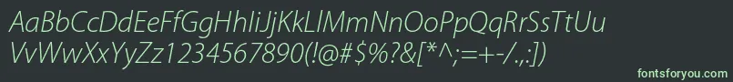 Шрифт MyriadproLightit – зелёные шрифты на чёрном фоне