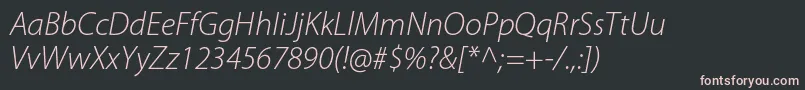 フォントMyriadproLightit – 黒い背景にピンクのフォント