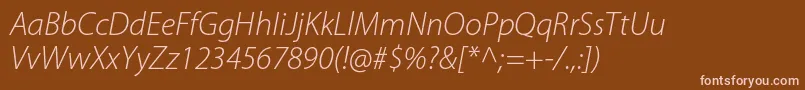 Шрифт MyriadproLightit – розовые шрифты на коричневом фоне