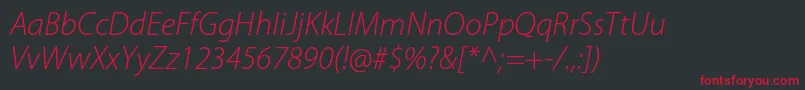 Шрифт MyriadproLightit – красные шрифты на чёрном фоне