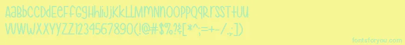 MfHeyPrettyGirl Font – Green Fonts on Yellow Background