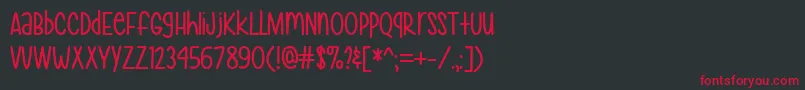MfHeyPrettyGirl Font – Red Fonts on Black Background